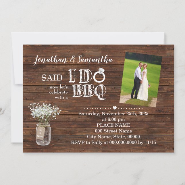 Invitation Pays dit que je me sauve pour un mariage intime au (Devant)