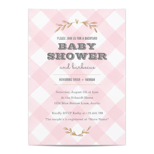 Invitation Pays En vichy Baby shower