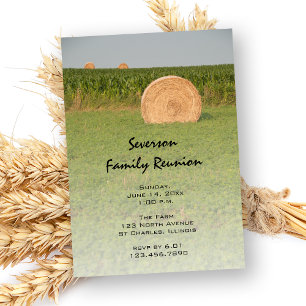 Invitation Pays Hay Bales Ferme Famille Réunion