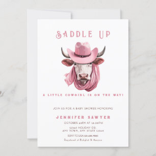 Invitation Pays rustique Western Cow Girl Baby shower