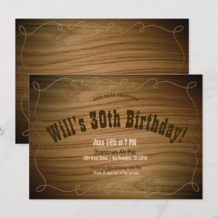 Invitation Pays Rustique Western Cowboy fête d'anniversaire