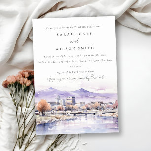 Invitation Paysage aquarelle de mariage à Boise, Idaho