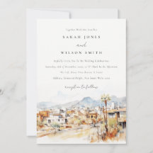 Paysage aquarelle de mariage à Tucson, Arizona