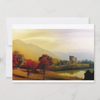 Invitation Paysage d'automne paisible avec le lac Serene