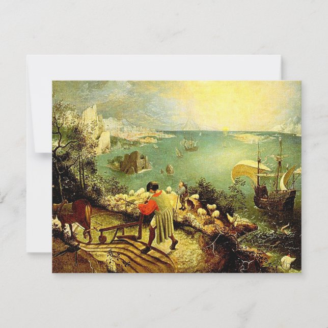 Invitation Paysage de Bruegel avec la chute d'Icarus - 1558 (Devant)
