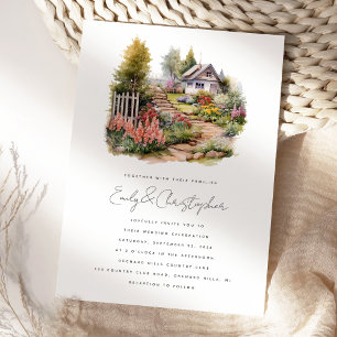 Invitation Paysage de jardin printanier confortable à l'aquar