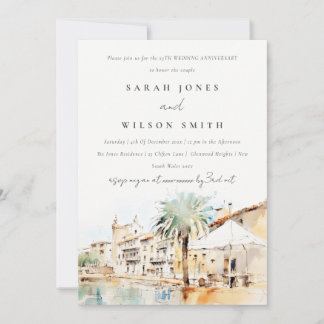 Invitation Paysage de Majorque Espagne Mariage Anniversaire