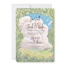 Paysage de mariage illustré peint à la main