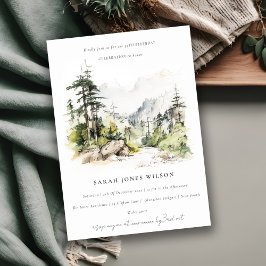 Invitation Paysage de montagne de Soft Woods Sketch Anniversa