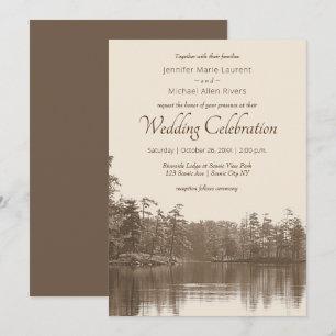 Invitation paysage de montagne placid paysage mariage antique