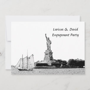 Invitation Paysage de NYC avec la Statue de la Liberté gravée