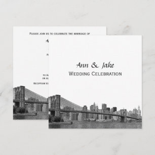 Invitation Paysage de NYC Pont Bklyn Gravé #2SQ Mariage