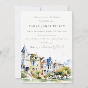 Invitation Paysage de San Francisco Painted Ladies pour anniv