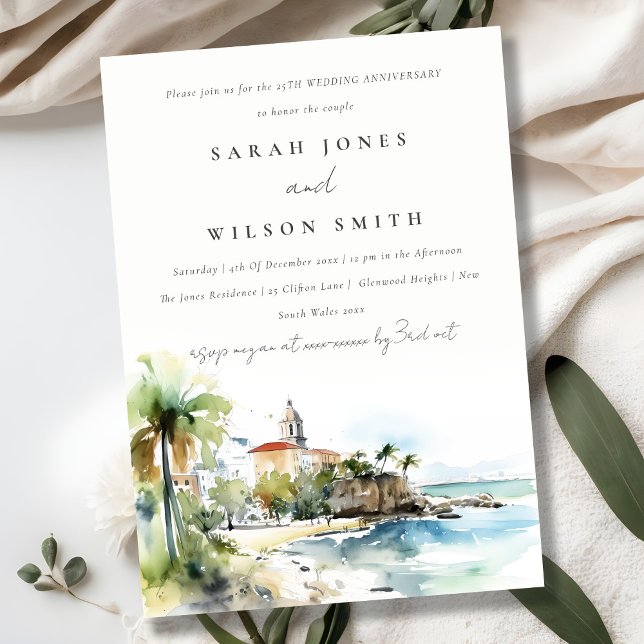 Invitation Paysage de San Juan Porto Rico Mariage Anniversair (Créateur téléchargé)
