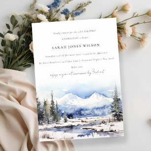 Invitation Paysage de ski de montagne enneigée en hiver pour 