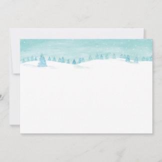 Invitation Paysage forestier hivernal enneigé avec des épicéa