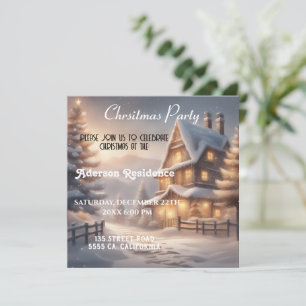 Invitation Paysage hivernal de Noël Fête de Noël