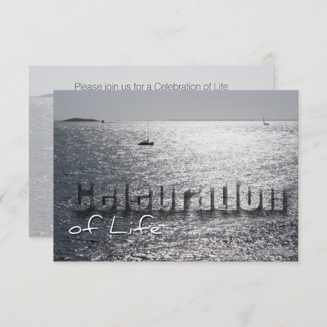 Invitation Paysage marin 1 Célébration de la vie Service comm (Devant / Derrière)