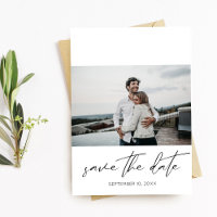 Paysage photo moderne chic Sauvez la date Blanc