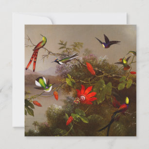 Invitation Paysage tropical avec dix colibris