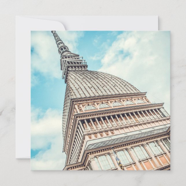 Invitation Paysage urbain de Mole Antonelliana, Turin, Italie (Devant)