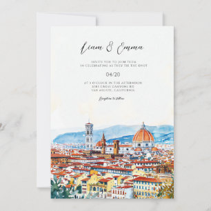 Invitation Paysage vintage Italie Florence Mariage