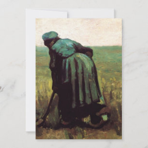 Invitation Paysanne creusant la terre par Vincent van Gogh