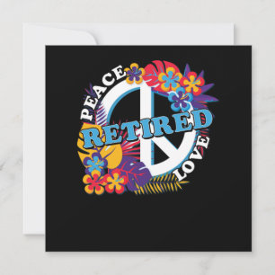 Invitation Peace Love Retraite Grand-père Hippie Cadeau