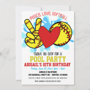 Invitation  Peace Love Sotball Pool