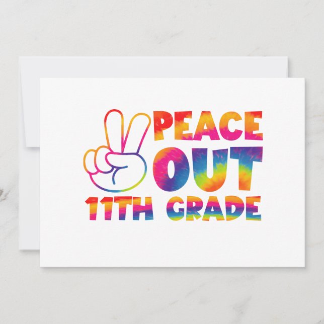 Invitation Peace Out 11e année Teinture à tarte 11e année (Devant)