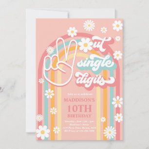 Invitation Peace Out Chiffres simples Boho Arc-en-ciel 10e an