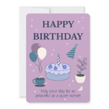 Peaceful Birthday Card with Night Sky and Moon