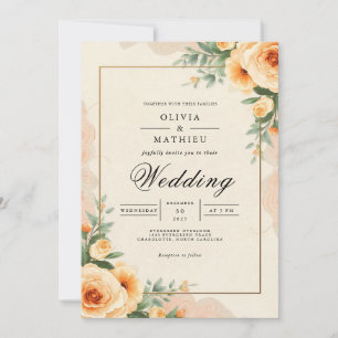 Invitation Peach Blossom Arch Mariage