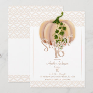 Invitation Peach Blush Citrouille Fall Sweet 16 Anniversaire 