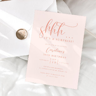 Invitation Peach de fête d'anniversaire simple surprise
