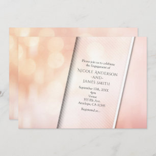 Invitation Peach Glow Elegant Bokeh Lights