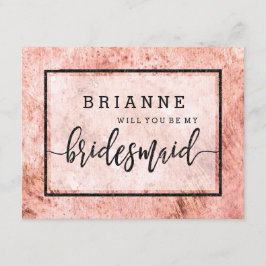 Invitation Peach Marble Aquarelle Serez-Vous Ma Femme D'Accue