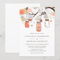 Peach Orange Hanging Mason Jars Mariage