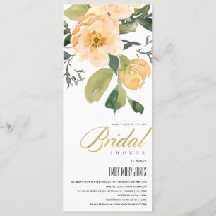 INVITATION PEACH PEONY FLORAL BUNCH FÊTE DES MARIÉES DE COULE