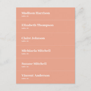 Invitation Peach Summer Mariage Place Card do-it-yourself