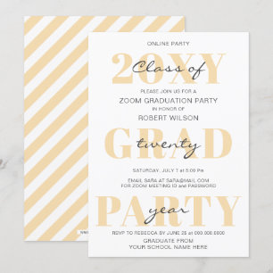 Invitation Peach Typography Modern Online Graduation Party