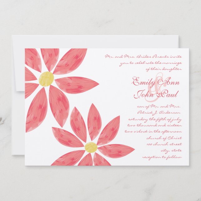 Invitation Peacht rose moderne Lily Mariage (Devant)