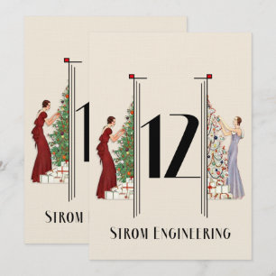 Invitation Peacock Art Déco Flair Noël Table Numéro 12