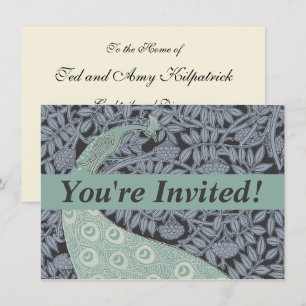 Invitation Peacock Art Nouveau Bird Classic