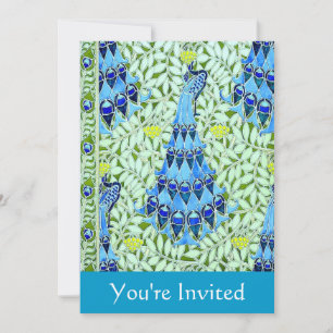 Invitation Peacock Art nouveau personnalisable