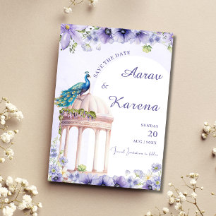 Invitation Peacock Enregistrer la date Indienne enregistrer l