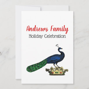 Invitation Peacock héraldique Vintage stylisé sur Couronne C