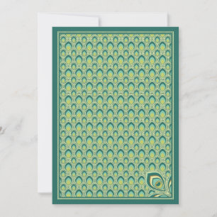 Invitation Peacock Nouveau (Turquoise Green)