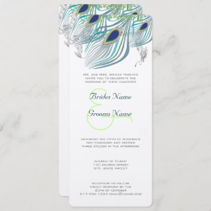Invitation Peacock Vintage 3 plumes