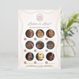 Invitation Pearl Baby Shower Game - Editable Name, 5x7